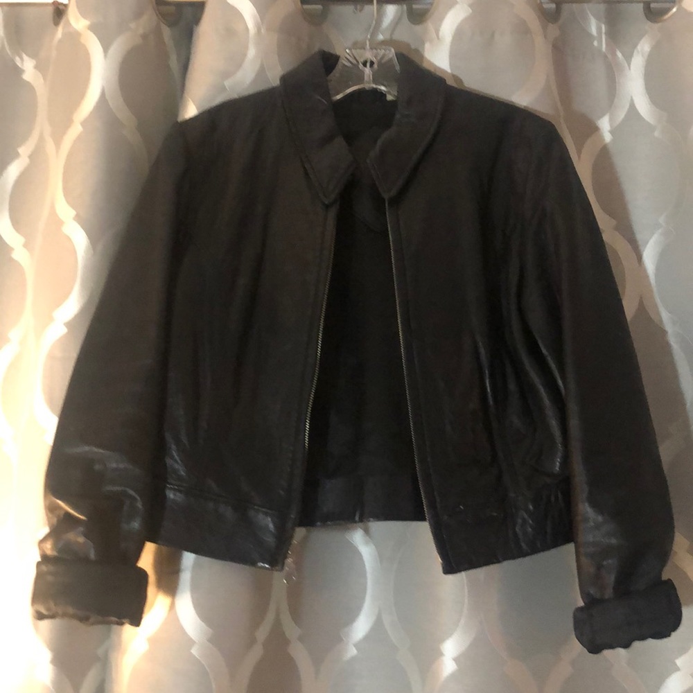Black leather jacket